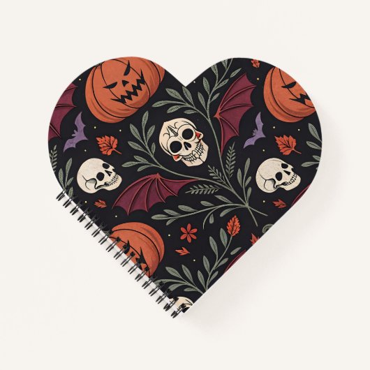 Halloween Vibes Pattern Notitieboek (Voorkant)