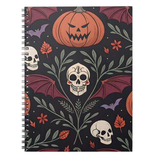 Halloween Vibes Pattern Notitieboek (Voorkant)