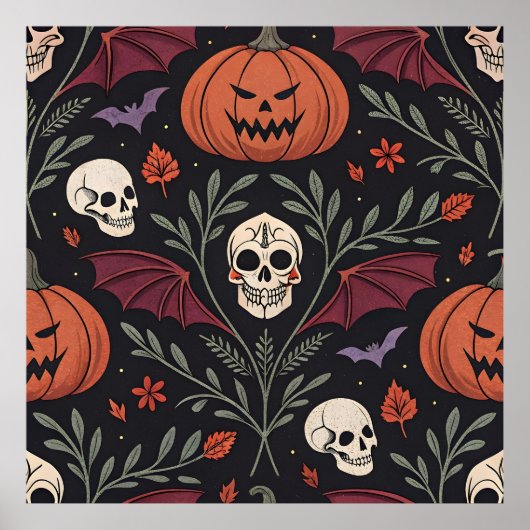 Halloween Vibes Pattern Poster (Voorkant)