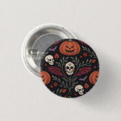 Halloween Vibes Pattern Ronde Button 3,2 Cm (Voorkant /achterkant)