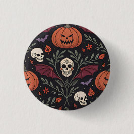 Halloween Vibes Pattern Ronde Button 3,2 Cm