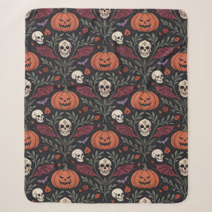 Halloween Vibes Pattern Sherpa Deken