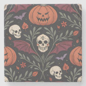 Halloween Vibes Pattern Stenen Onderzetter (Voorkant)