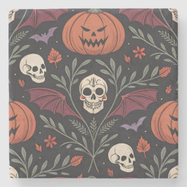 Halloween Vibes Pattern Stenen Onderzetter
