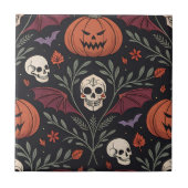 Halloween Vibes Pattern Tegeltje (Voorkant)