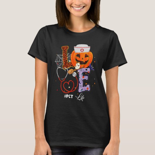 Halloween vibes PCT Life Pumpkin Nurse Outfit for  T-shirt (Voorkant)