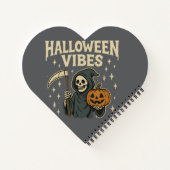Halloween Vibes Reaper - Grijze Spiraal Notitieboek (Achterkant)