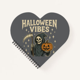 Halloween Vibes Reaper - Grijze Spiraal Notitieboek