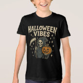 Halloween Vibes Reaper Tri-Blend Shirt (Voorkant)