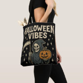Halloween Vibes Reaper - Zwart Tote Bag (Dichtbij)