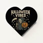 Halloween Vibes Reaper - Zwarte Spiraal Notitieboek (Achterkant)