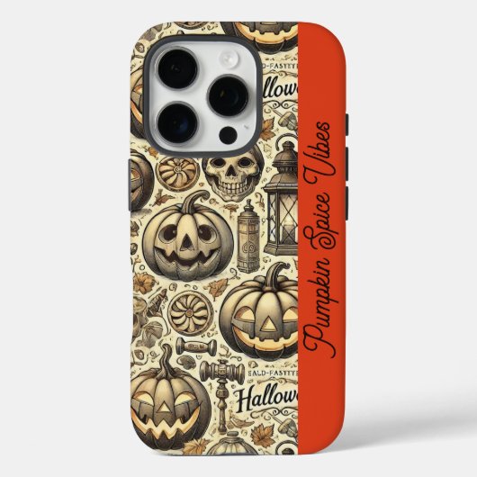 Halloween vibes sinaasappel bruin stijlvol Case-Mate iPhone case (Achterkant)