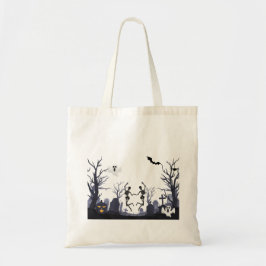 Halloween Vibes Skeleton Dancing Canvas tas