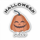 Halloween vibes spooky pompoen sticker (Voorkant)