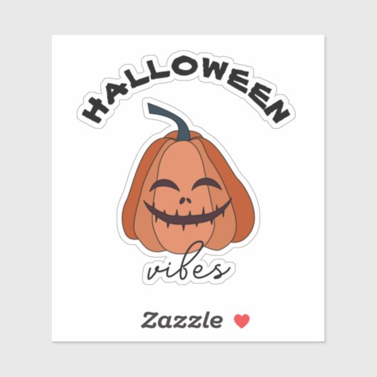 Halloween vibes spooky pompoen sticker (Vel)