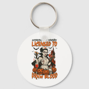 Halloween Vibes Spooky Season Nurse in licentie ge Sleutelhanger