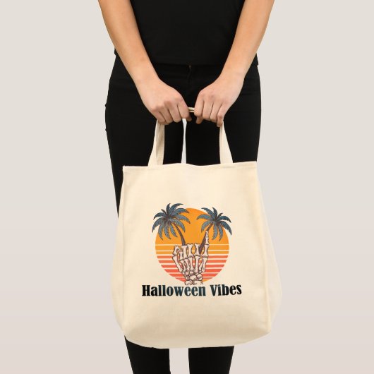 Halloween vibes: Tropisch skelet Tote Bag (Voorkant (product))
