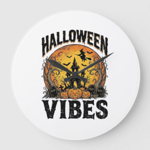 Halloween Vibes Vintage Heeft Geest Maandag Shirt Grote Klok