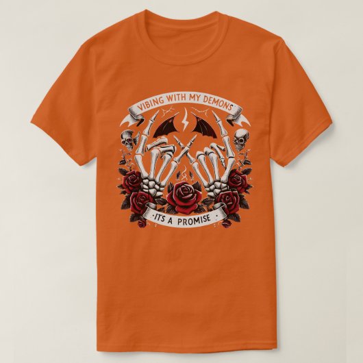 HALLOWEEN Vibing met mijn demonen skeletten en Roo T-shirt (Design voorkant)