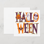 Halloween vibrant colorful kaart (Voorkant / Achterkant)