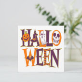 Halloween vibrant colorful kaart (Staand voorkant)