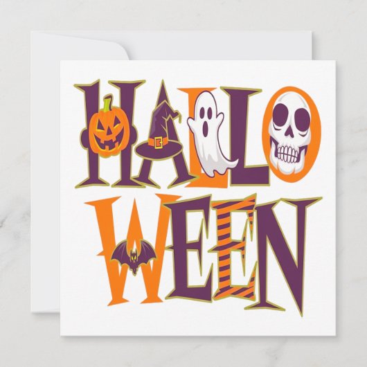 Halloween vibrant colorful kaart (Voorkant)