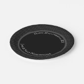 Halloween Victoriaans Black Brocade Damask Medium Papieren Bordje (Gekanteld)