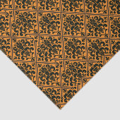 Halloween Victoriaans Brocade Damask Black op Sina Tissuepapier (Detail)