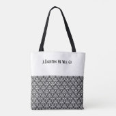Halloween Victoriaans Damask White Blk Naam Tote Bag (Achterkant)