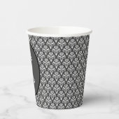 Halloween  Victoriaans Damask White op zwart Papieren Bekers (Links)