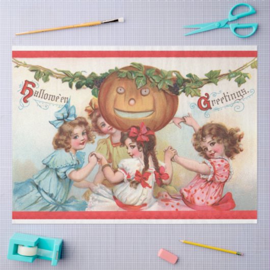  Halloween Victoriaans Edwardiaanse Decoupage Ti Tissuepapier (Craft)