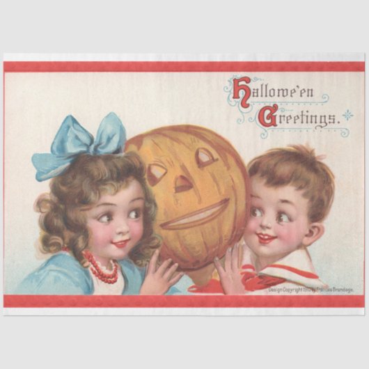  Halloween Victoriaans Edwardiaanse Decoupage Tissuepapier (Voorkant)