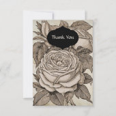  Halloween Victoriaans Gotisch Roos in Sepia Bedankkaart (Voorkant)