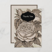  Halloween Victoriaans Gotisch Roos in Sepia Bedankkaart (Voorkant / Achterkant)