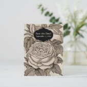  Halloween Victoriaans Gotisch Roos in Sepia Briefkaart (Staand voorkant)