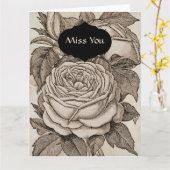  Halloween Victoriaans Gotisch Roos in Sepia Kaart (Gele Bloem)