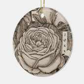 Halloween Victoriaans Gotisch Roos in Sepia Keramisch Ornament (Links)