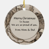 Halloween Victoriaans Gotisch Roos in Sepia Keramisch Ornament (Achterkant)