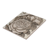 Halloween Victoriaans Gotisch Roos in Sepia Tegeltje (Zijkant)