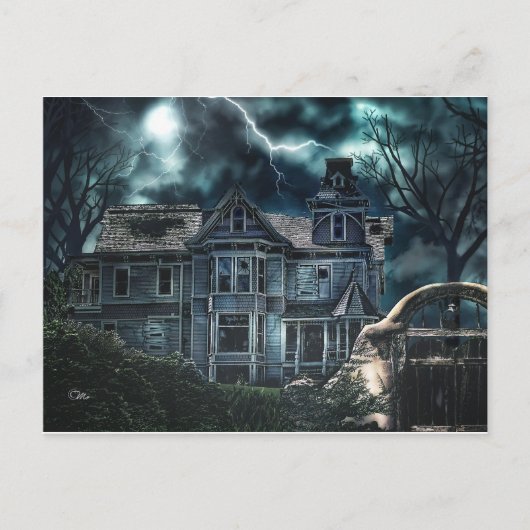 Halloween Victoriaans House Briefkaart (Voorkant)