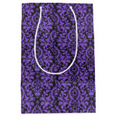 Halloween Victoriaans Paarse & Zwarte Brocade Dama Medium Cadeauzakje (Voorkant)