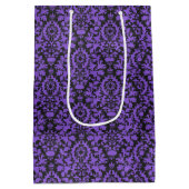 Halloween Victoriaans Paarse & Zwarte Brocade Dama Medium Cadeauzakje (Achterkant)