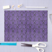 Halloween Victoriaans Paarse & Zwarte Brocade Dama Tissuepapier (Craft)