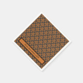 Halloween Victoriaanse Damast Zwart Oranje Servet (Hoek)