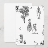 halloween victoriaanse skelet toile schedel kaart (Voorkant / Achterkant)
