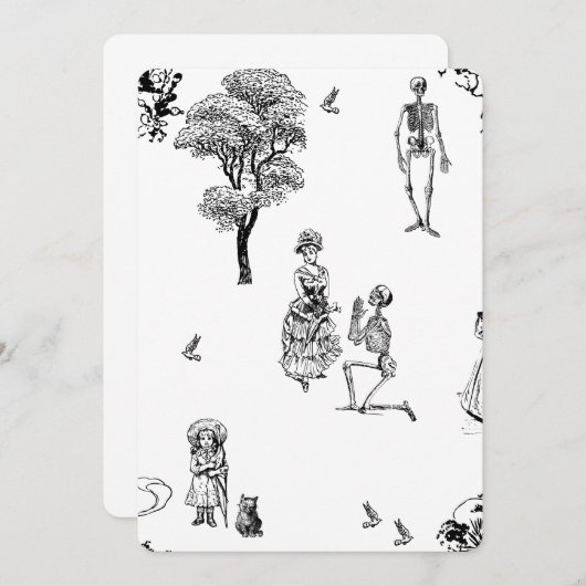 halloween victoriaanse skelet toile schedel kaart (Voorkant / Achterkant)