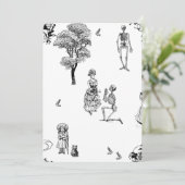 halloween victoriaanse skelet toile schedel kaart (Staand voorkant)