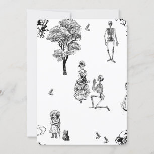 halloween victoriaanse skelet toile schedel kaart
