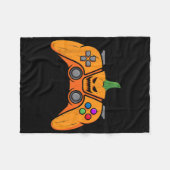 Halloween videospelcontroller met pompoengezicht fleece deken (Voorkant (Horizontaal))