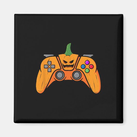 Halloween videospelcontroller met pompoengezicht magneet (Voorkant)